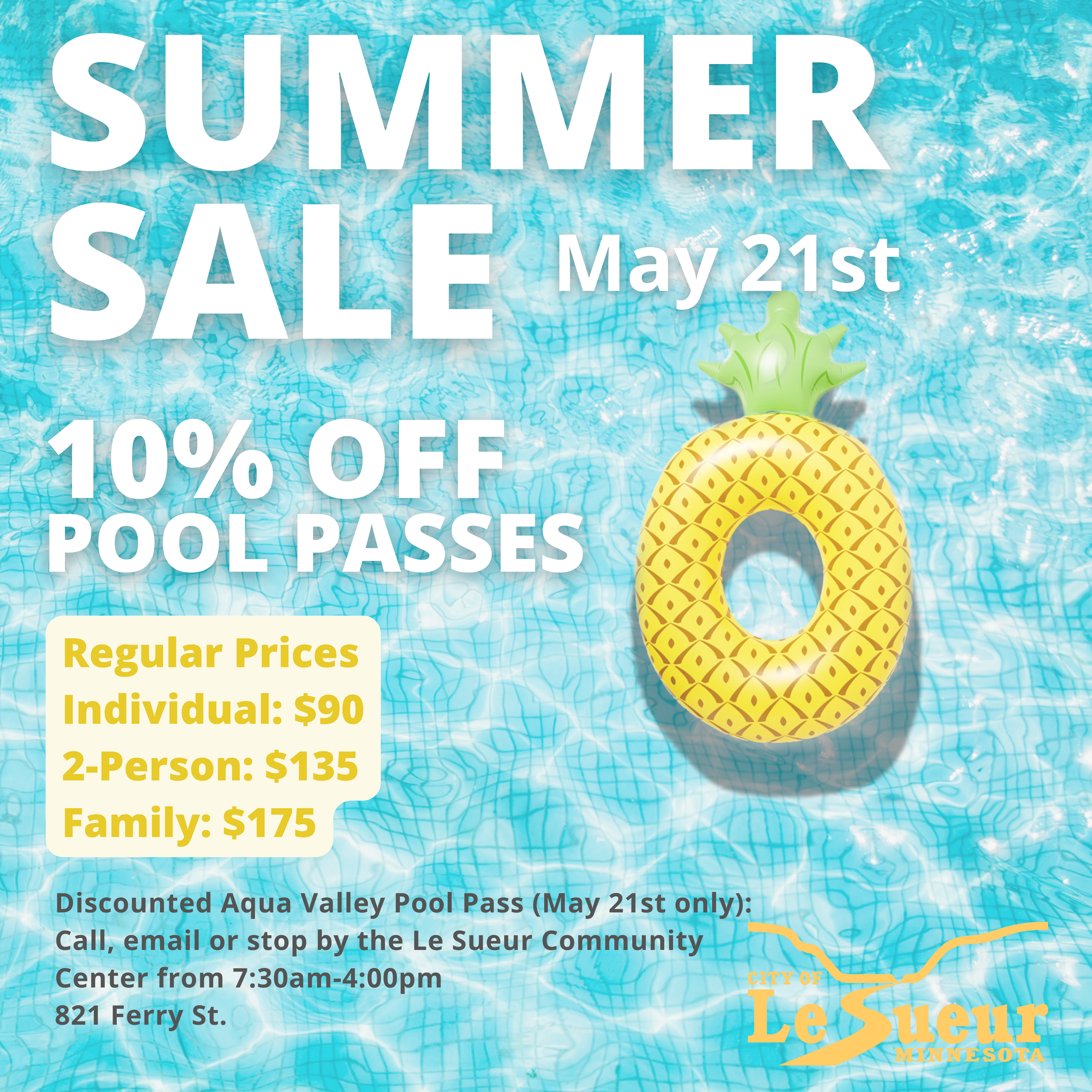 Pool Pass Sale: May 21, 2025