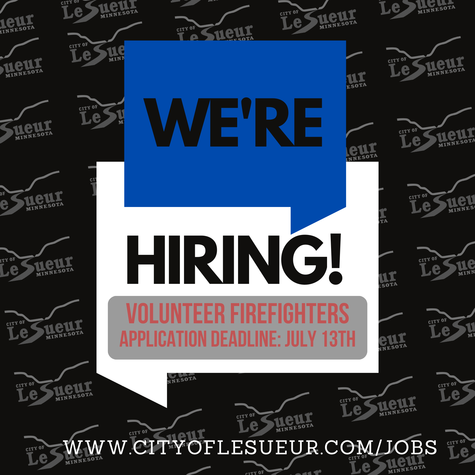 We're Hiring Firefighters Posting