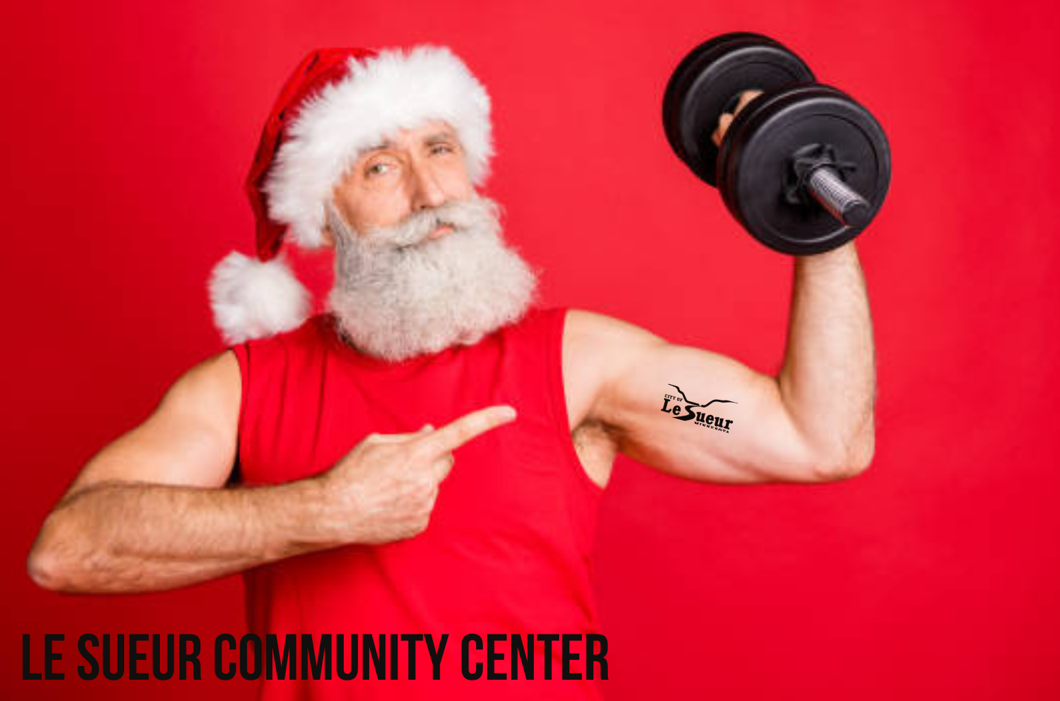 Santa Holding Dumbbell