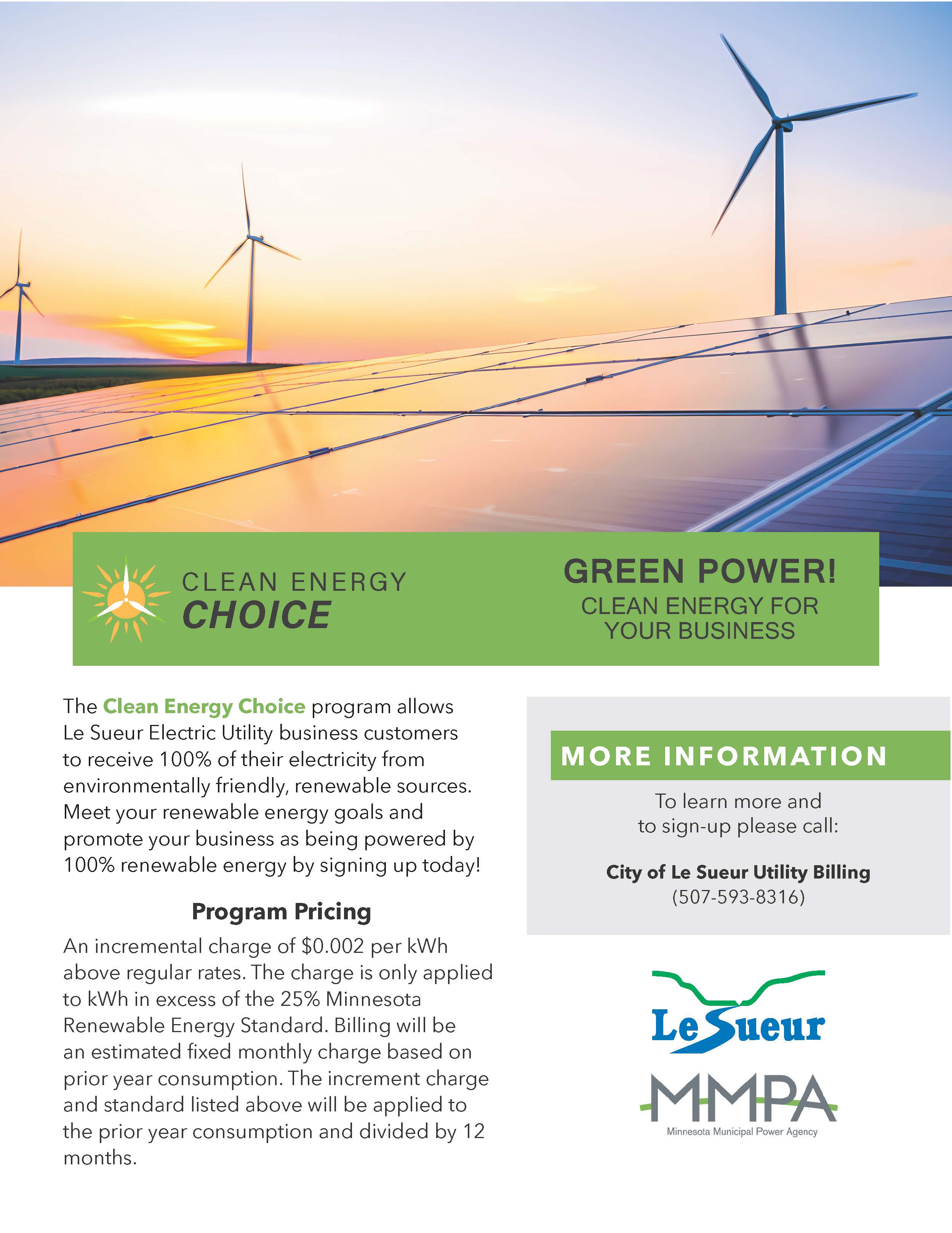 2026 Clean Energy Choice Business Brochure