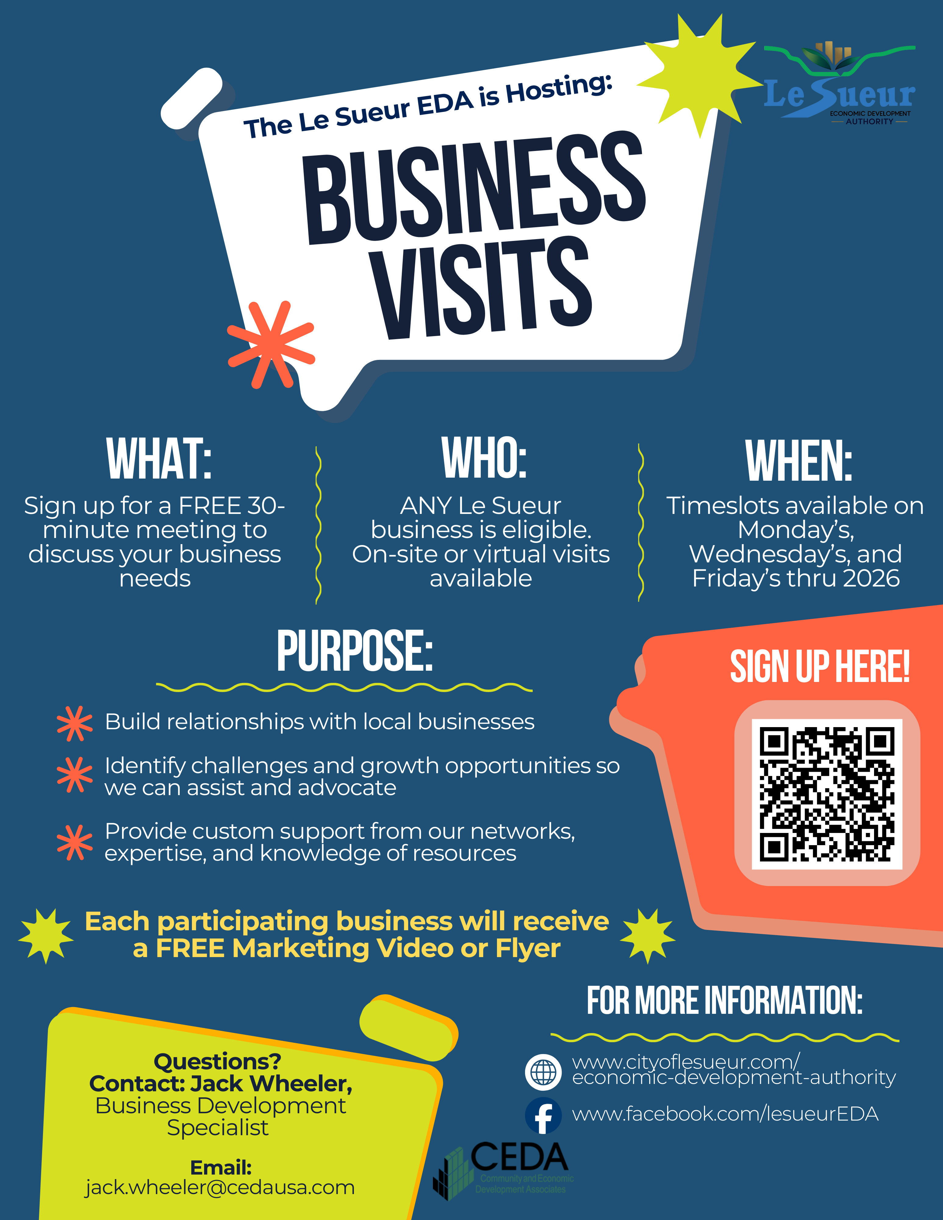 EDA Business Visits FREE for any Le Sueur Business