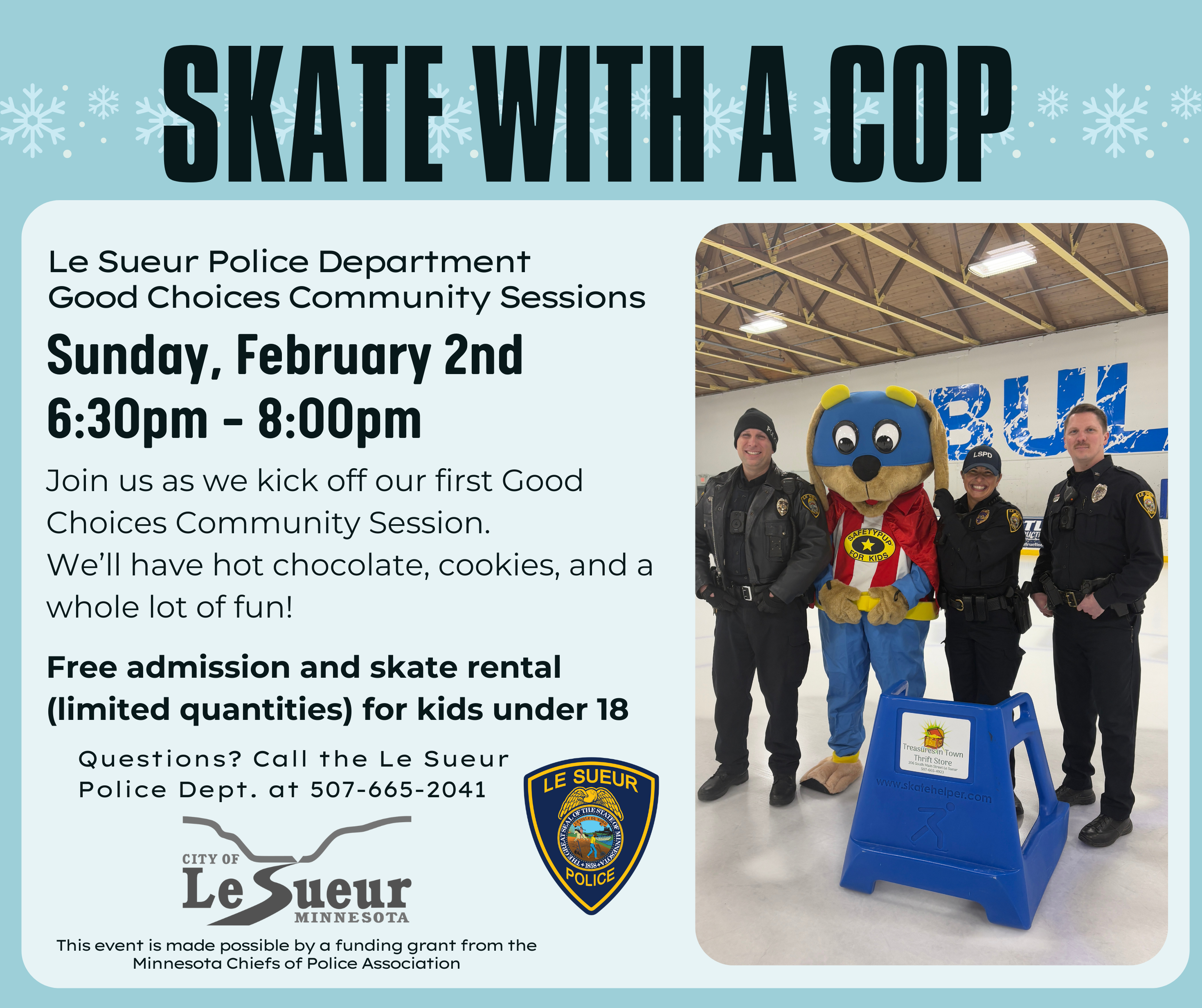 Flyer for Skate with a Cop Event