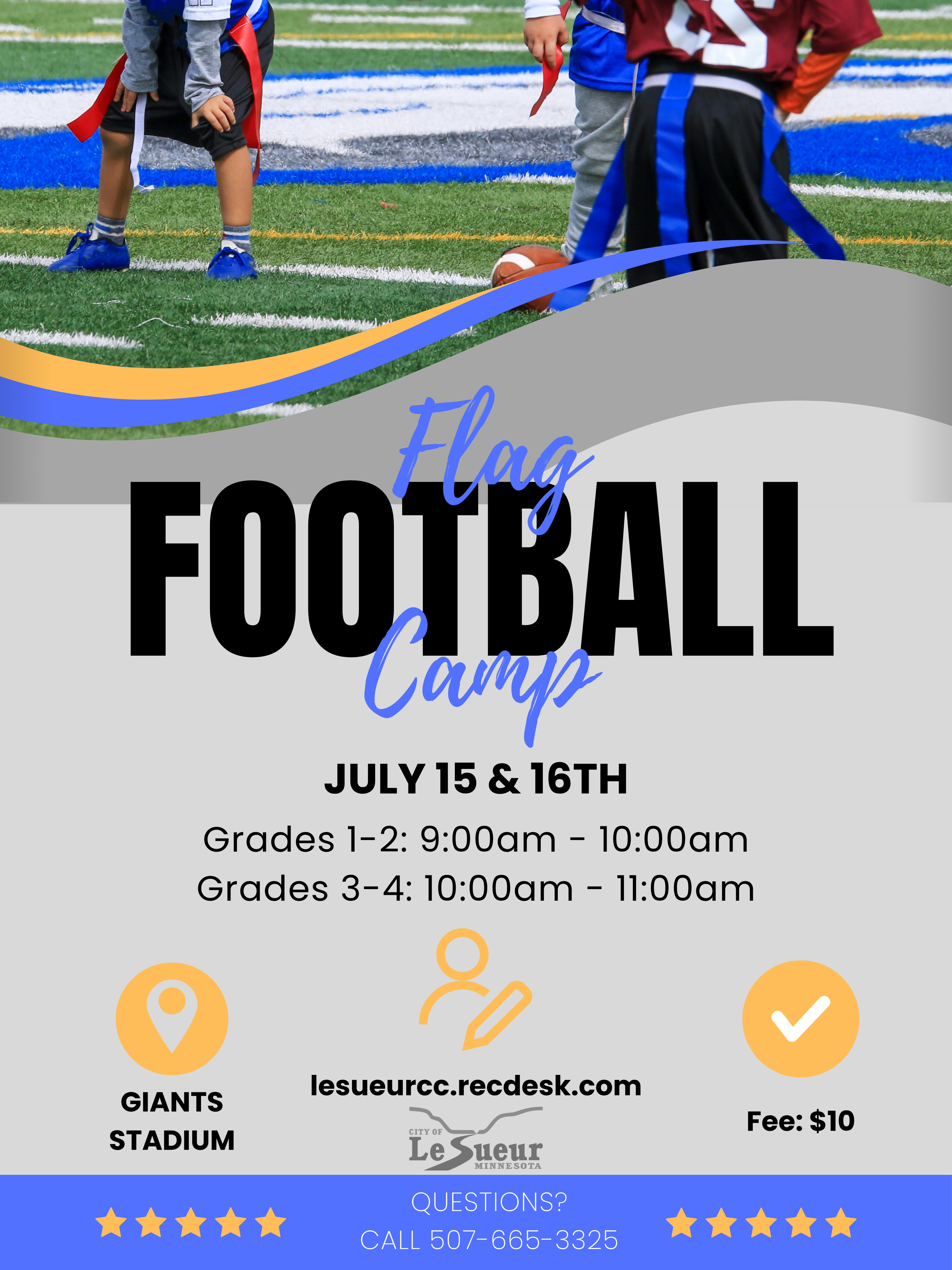 Summer Flag Football Camp Flyer 2025