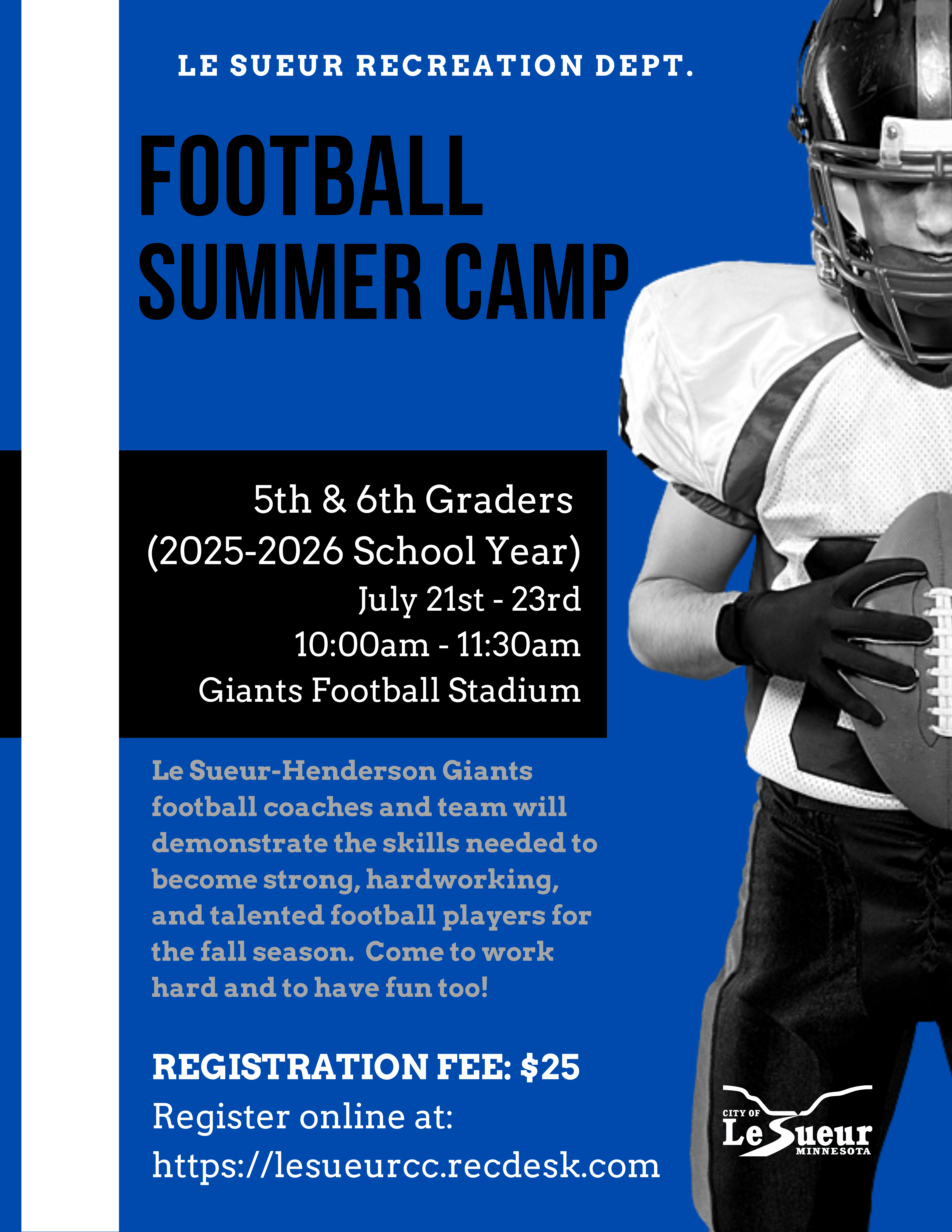 Summer Football Camp Flyer 2025