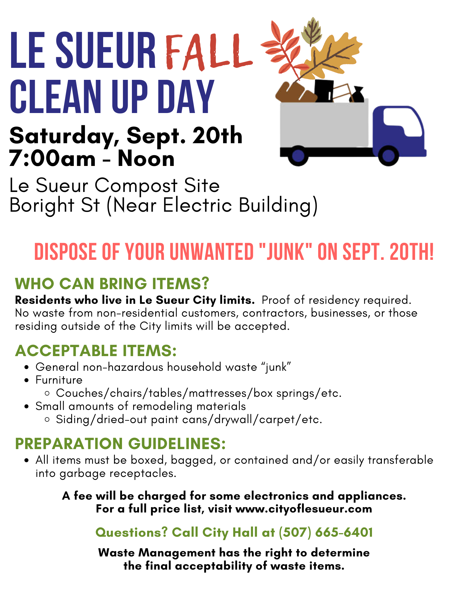 Fall City Wide Clean Up: September 20, 2025