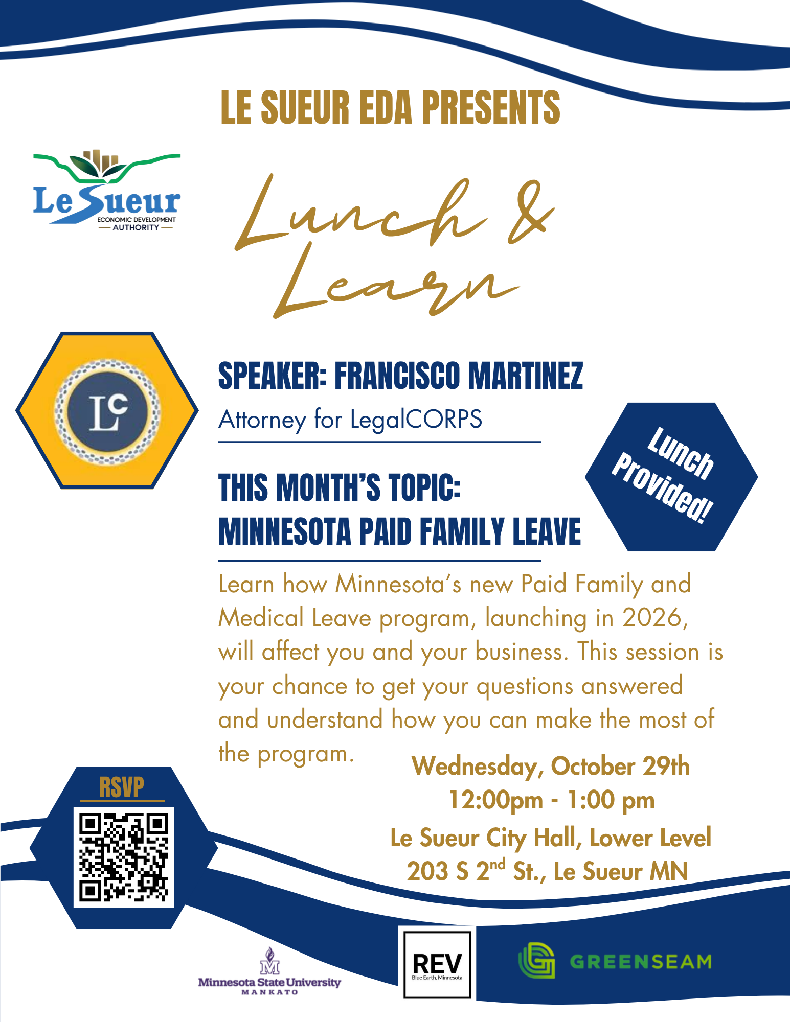 Le Sueur EDA Lunch & Learn October 29, 2025