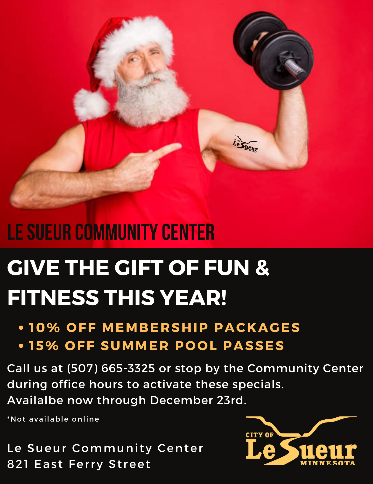 Community Center December Specials 2025