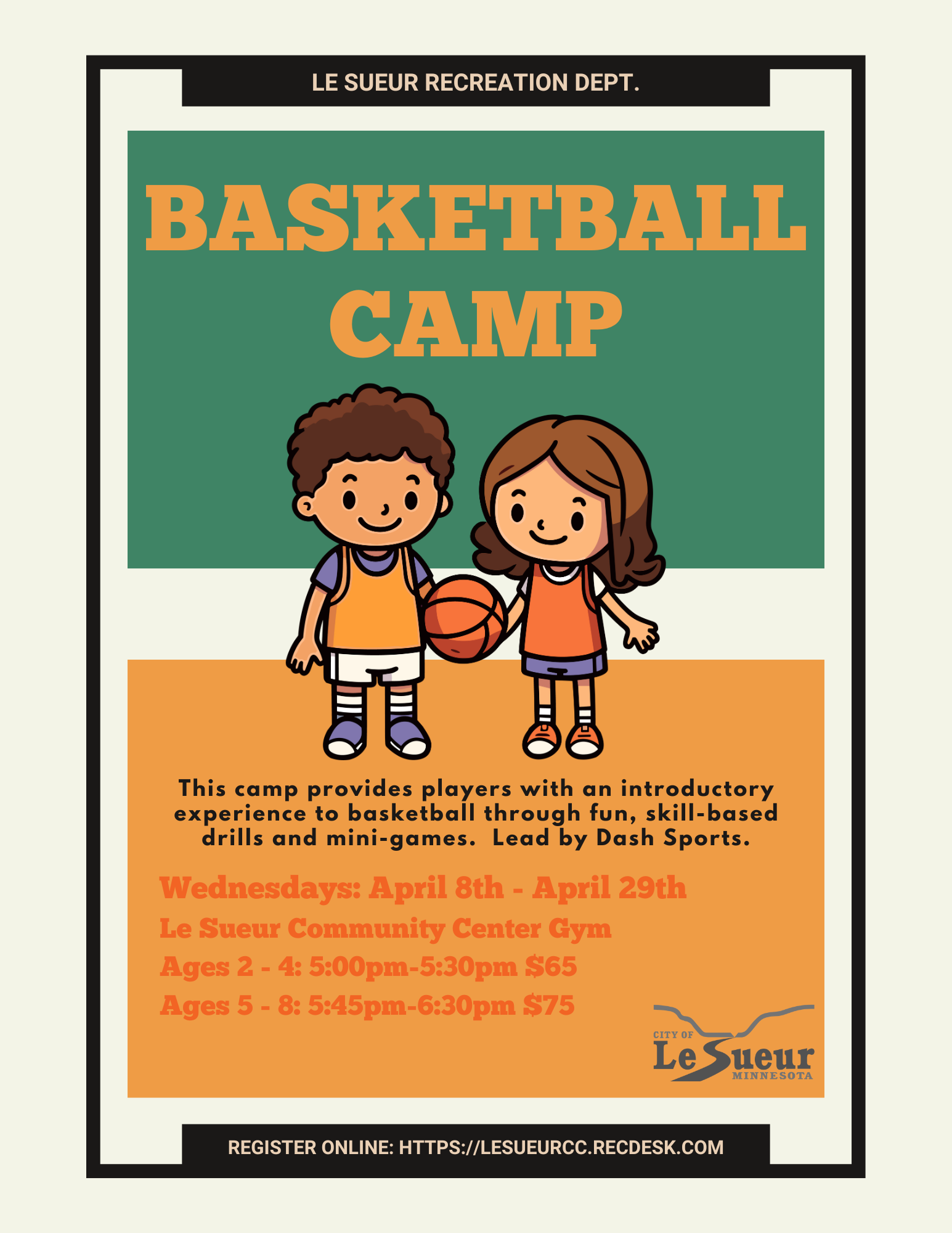 Basketball Camp April 8-29, 2026